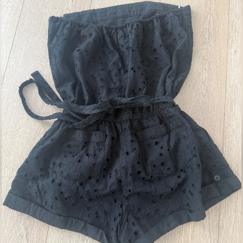 C&C California Black Strapless Romper - Picture 2 of 3